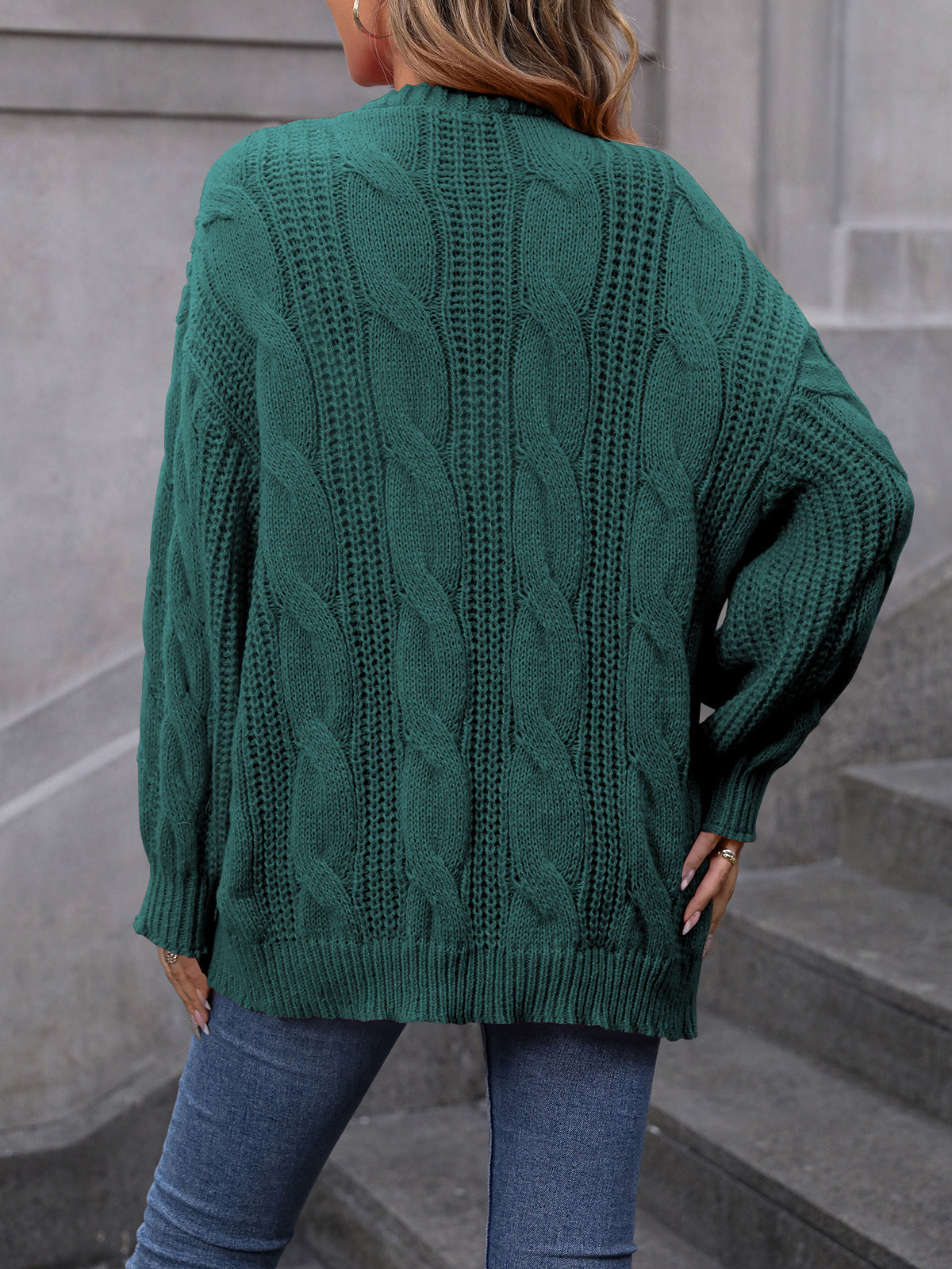 Augusta Cable Knit V-Neck Button Cardigan