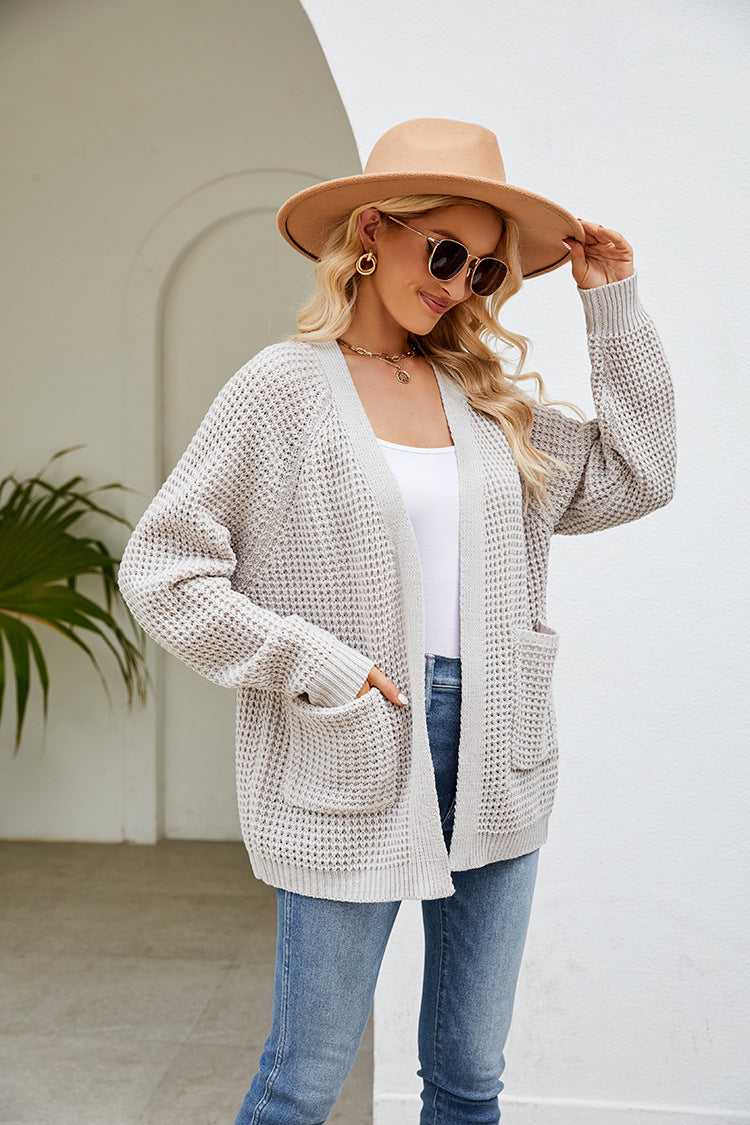 Margo & Main – waffle knit open front cardigan, additional view 12, US women's sizes