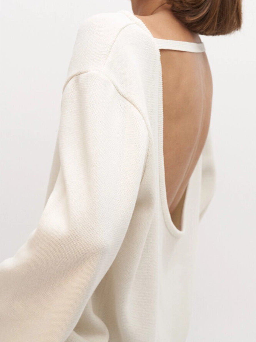 Ginevra Open Back Cotton Knit Sweater