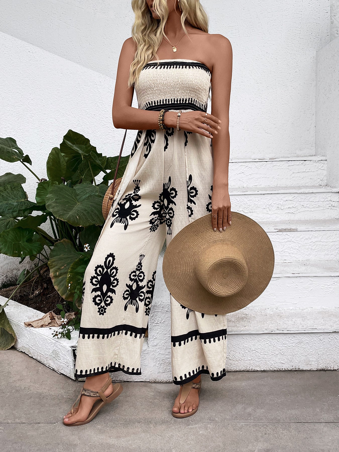 Zafira Flow Strapless Jumpsuit
