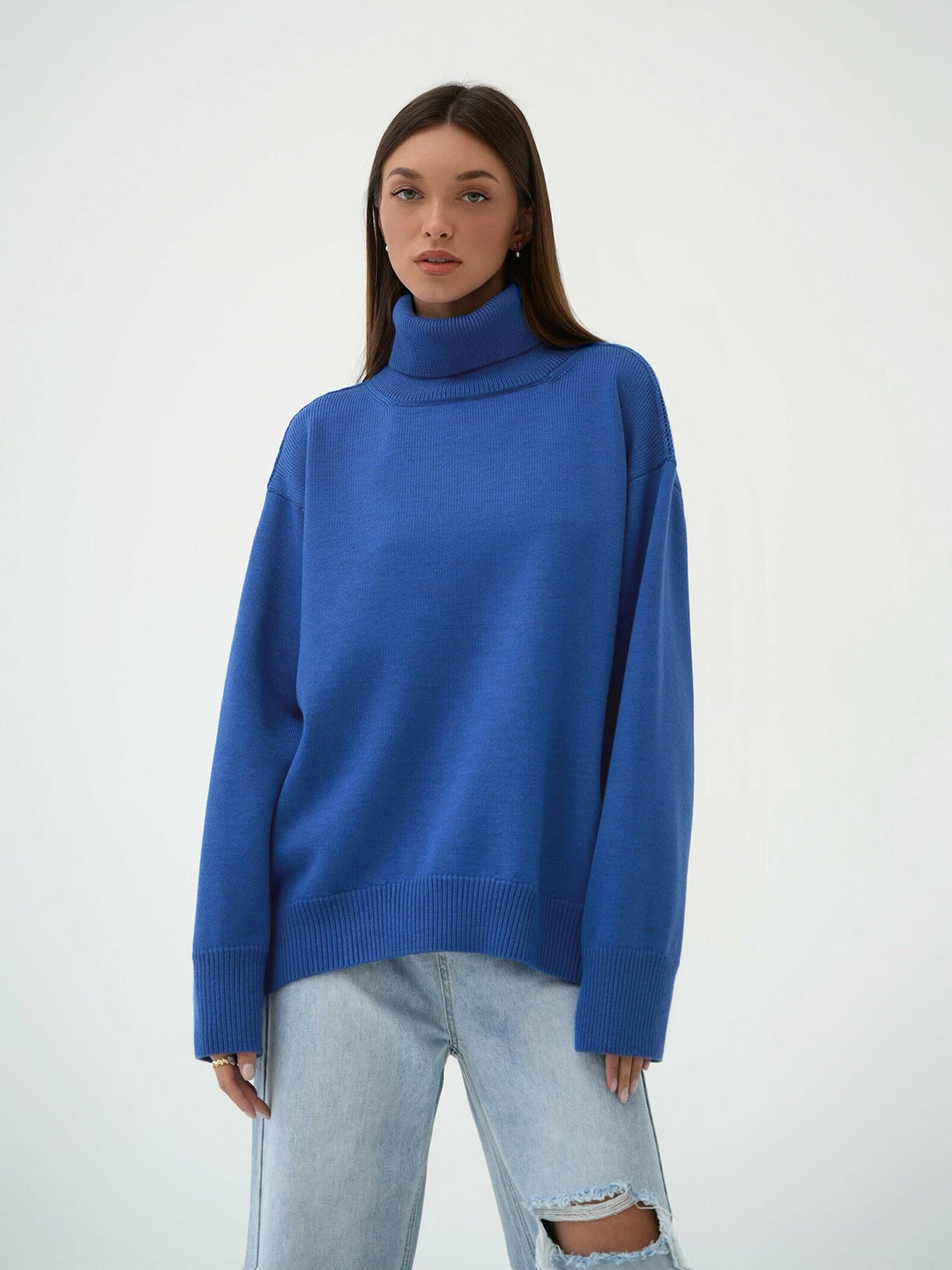 Estrella Oversized Knit Turtleneck Sweater