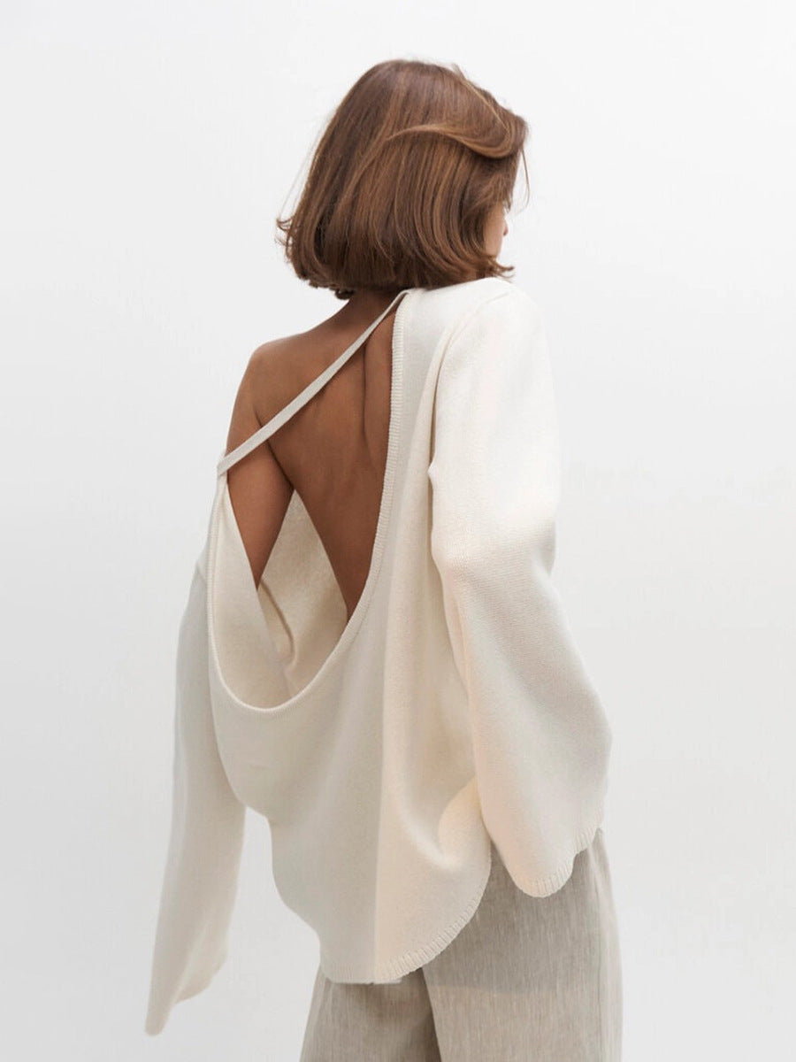 Ginevra Open Back Cotton Knit Sweater