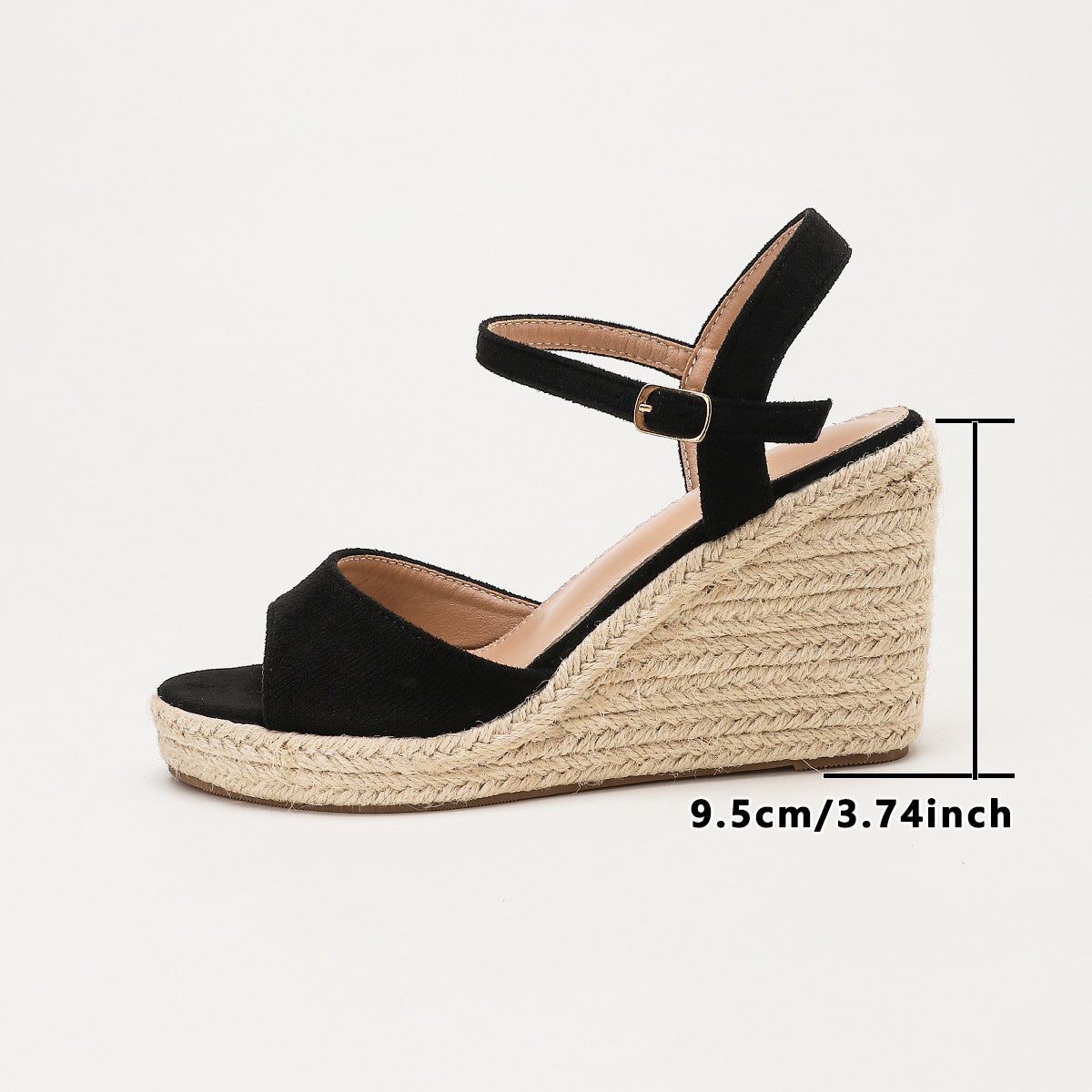 Margo & Main - Tan espadrille wedge sandals, braided jute rope wedge texture, US women's sizes