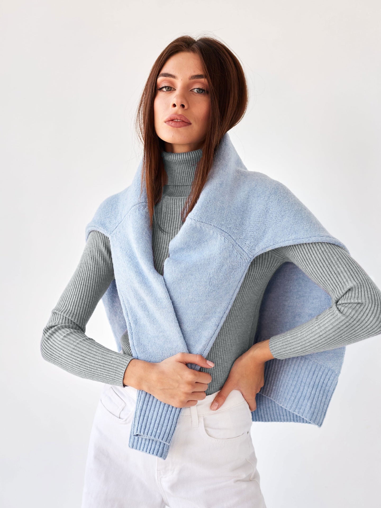 Margo & Main – cotton ribbed knit turtleneck sweater, additional view 39, US women's sizes