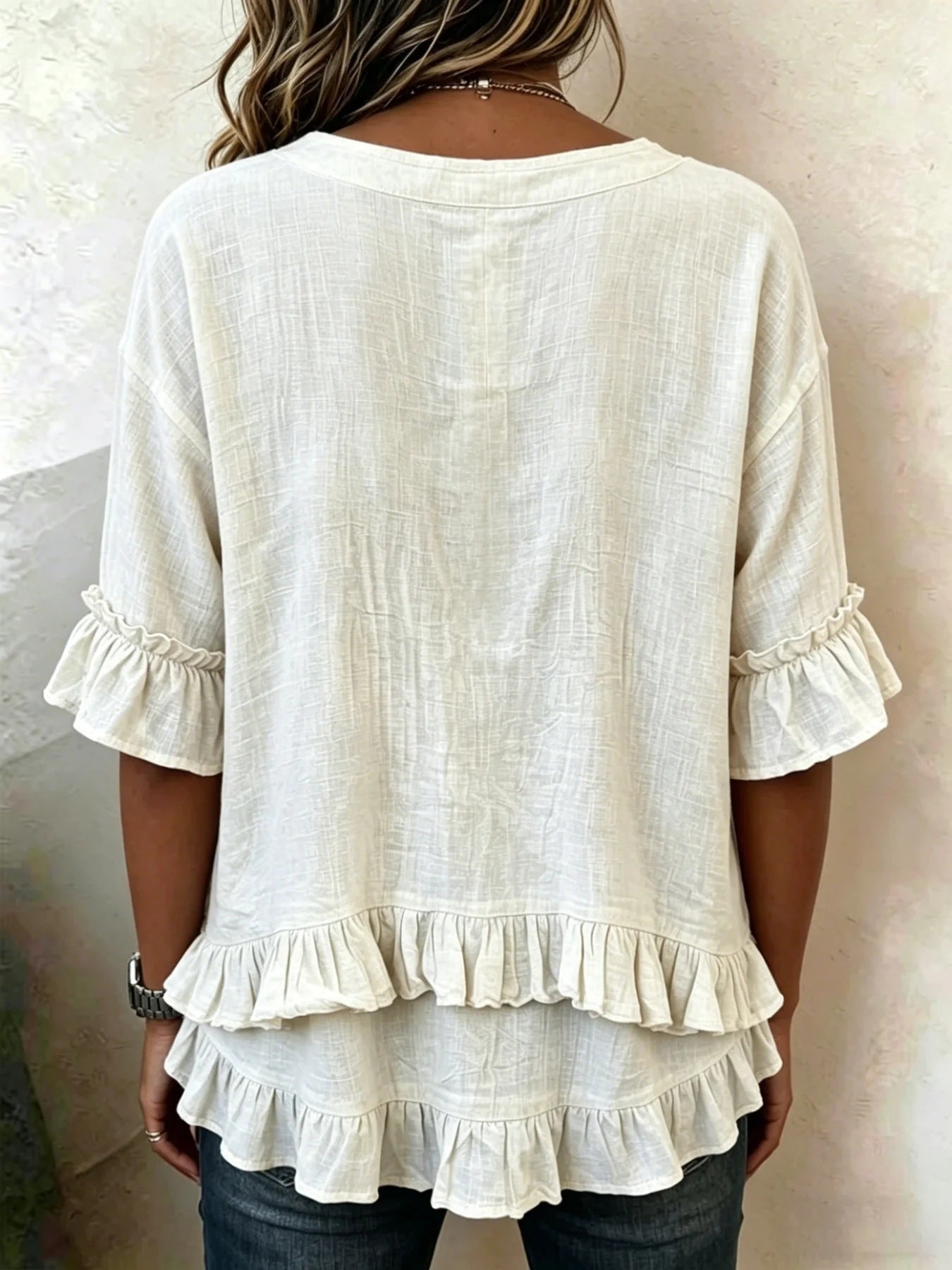 Harriet Romantic Ruffle V-Neck Blouse