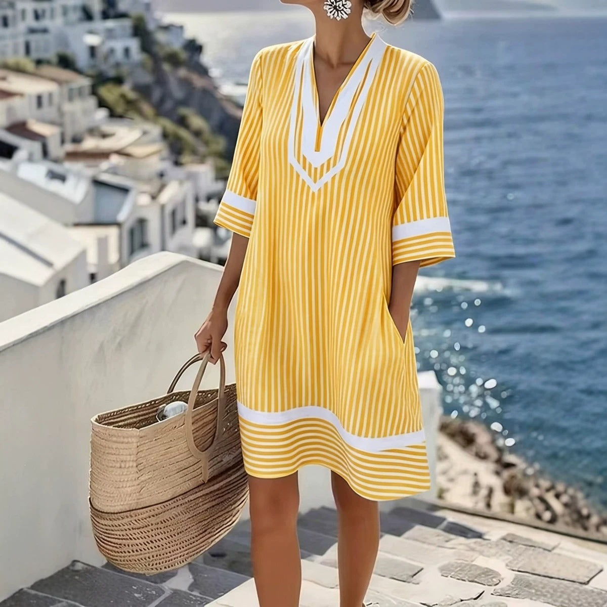 Nella Ease Striped Beach Dress