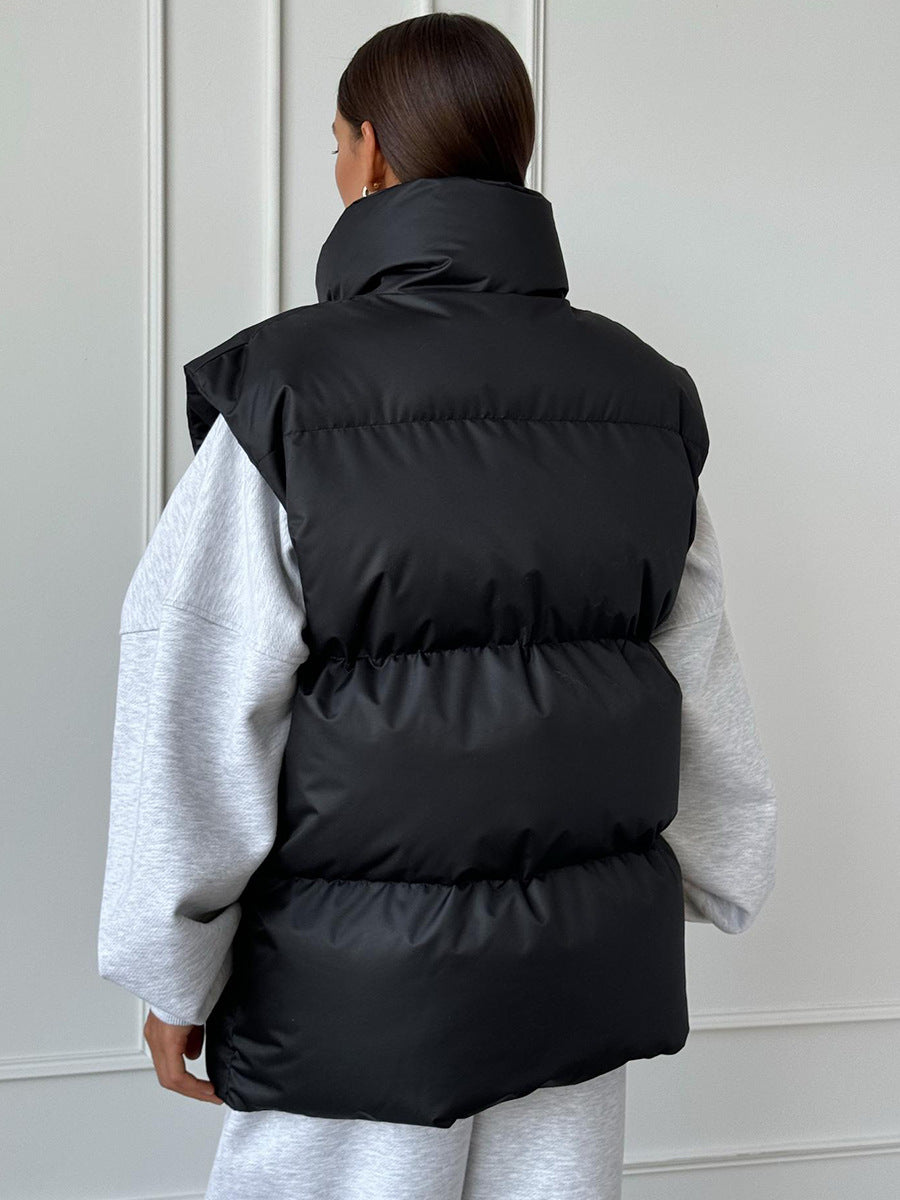 Pia Quilted Stand Collar Puffer Vest