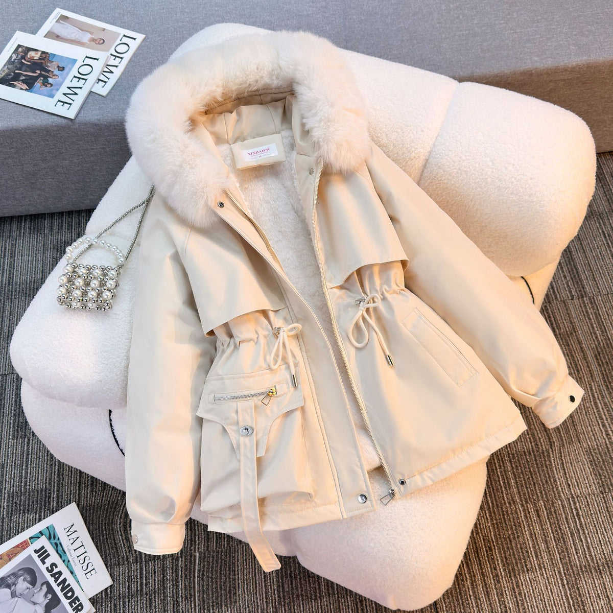 Lucretia Faux Fur Hood Fleece-Lined Parka