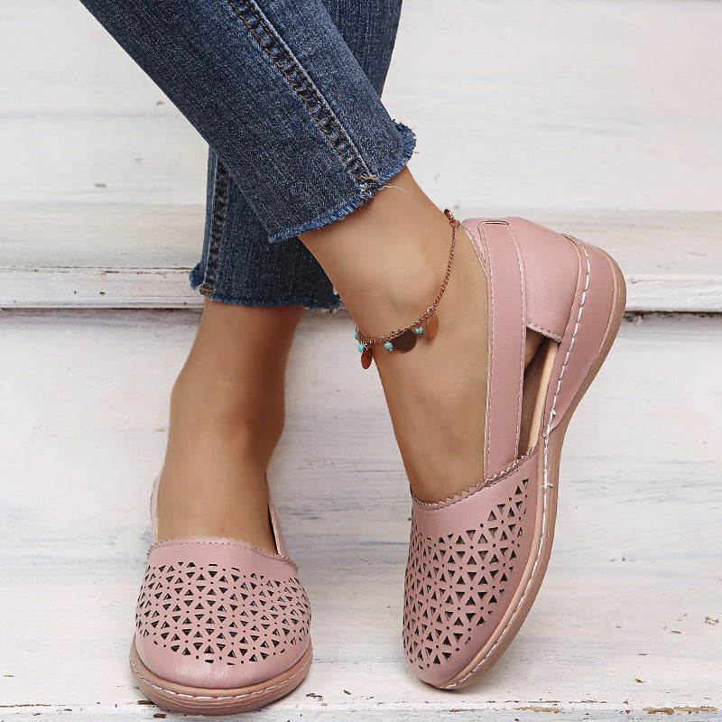 Wide Fit Bunion Shoes Cutout Slip-On Shoes