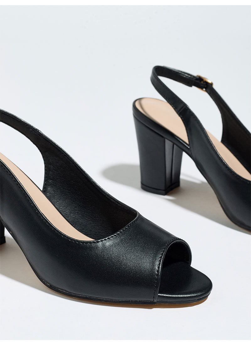 Audrey Slingback Leather Heels
