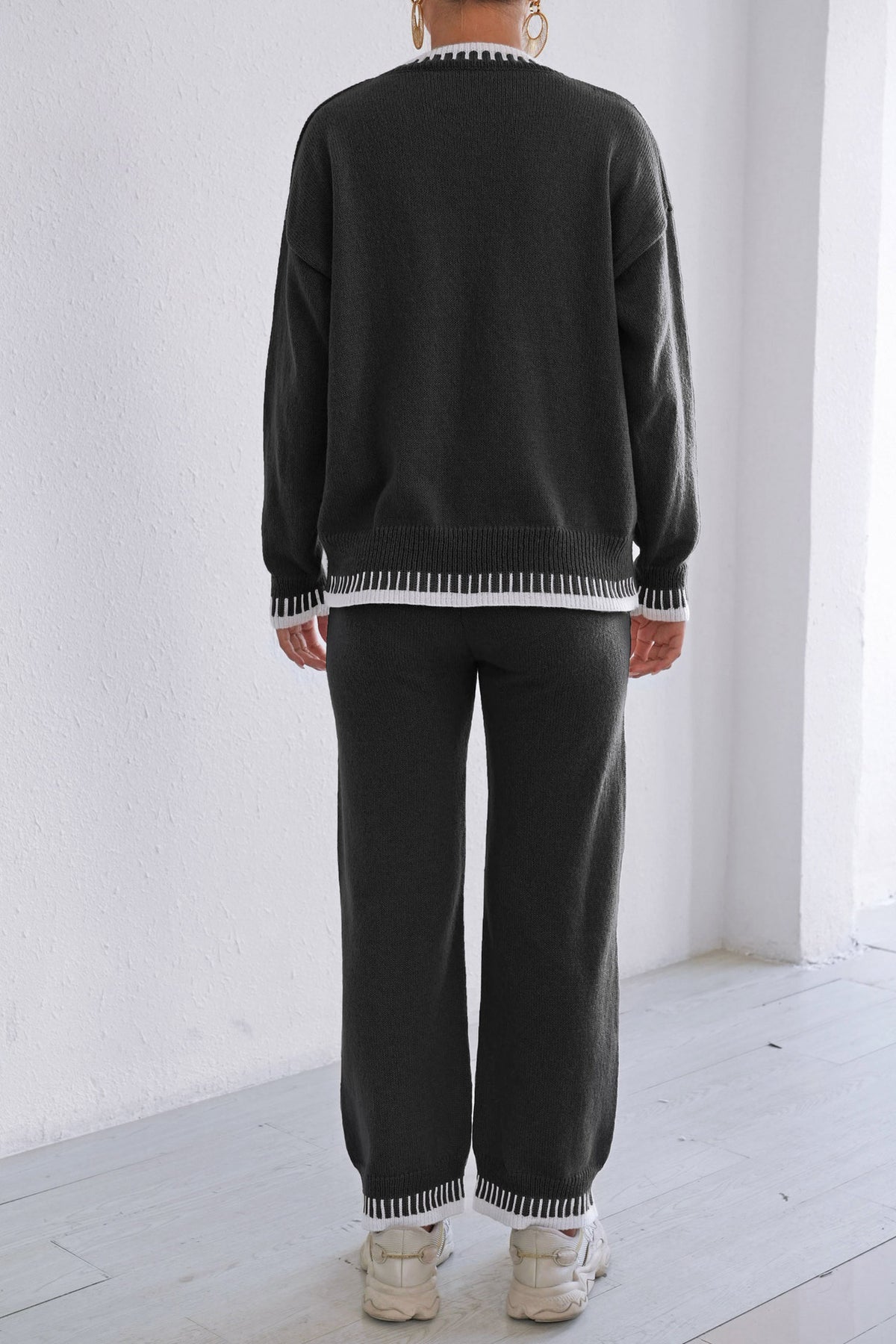 Cerelia Contrast Stitch Knit Lounge Set