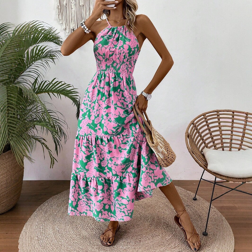 Maureen Floral Halter Maxi Dress
