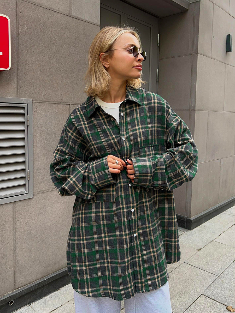 Raquel Oversized Plaid Flap Pocket Shacket