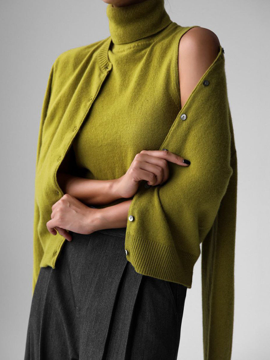 Madelief Mock Neck Knit Sweater Twinset