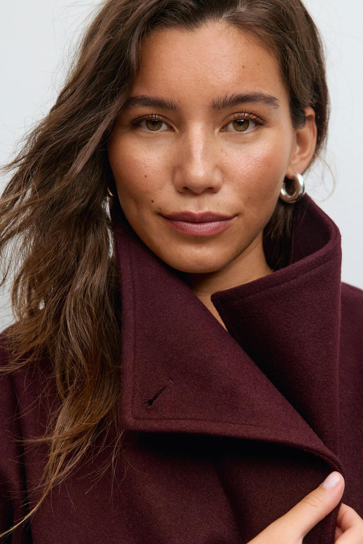 Lorna Belted Stand Collar Wool Coat