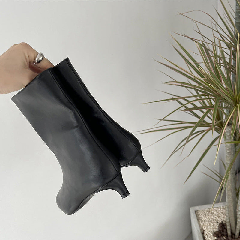 Josie Pointed-Toe Low Heel Ankle Boots