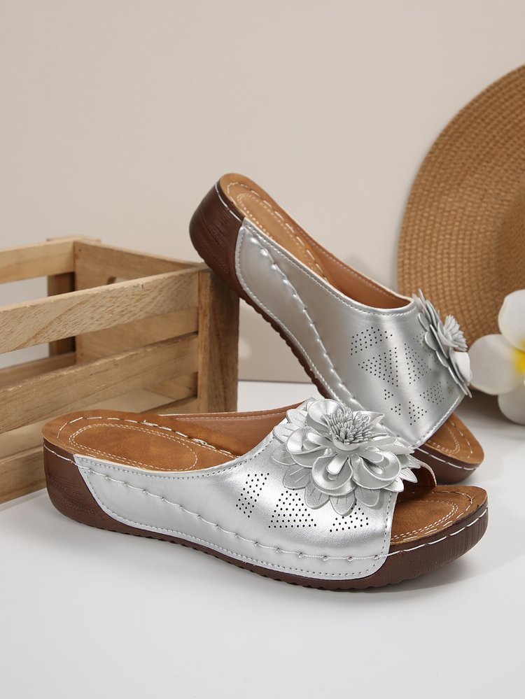 Autumn Floral Comfort Slide Sandals