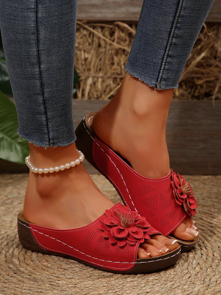 Autumn Floral Comfort Slide Sandals