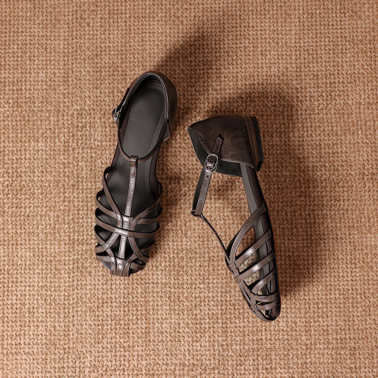 Camille Woven Ankle Strap Flats