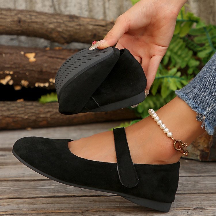 Cindy Soft Suede Mary Jane Flats