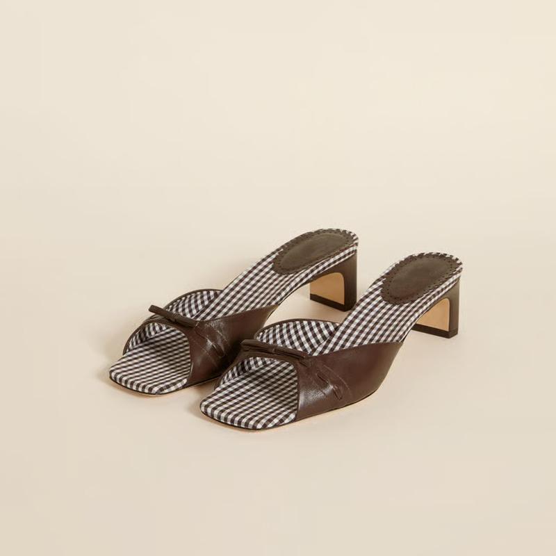 Maison Bow Detail Kitten Heel Mules