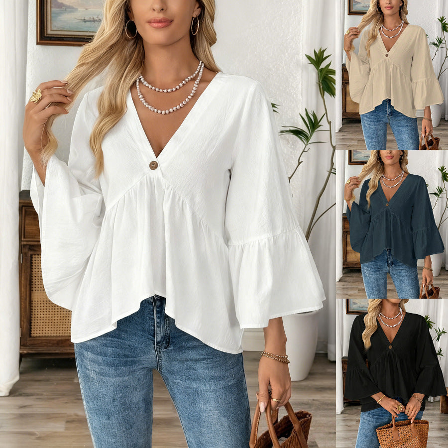 Faye Bohemian Flare Sleeve Blouse