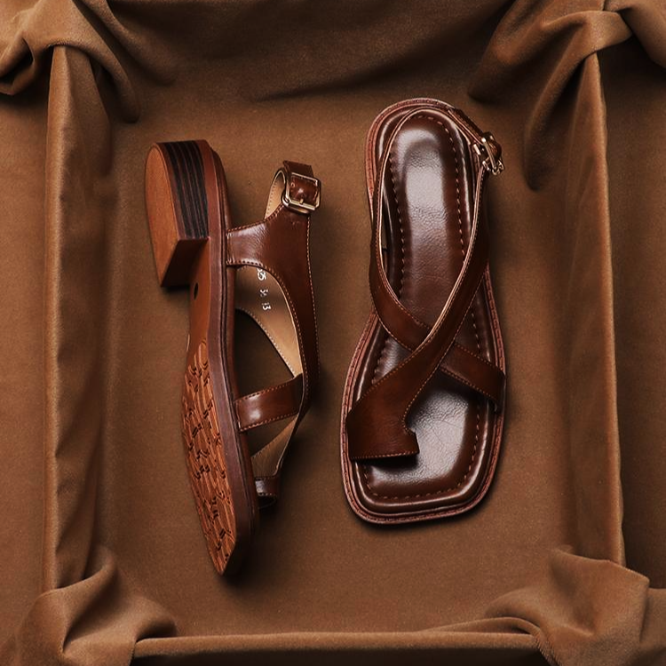 Susan Leather-Look Slingback Sandals