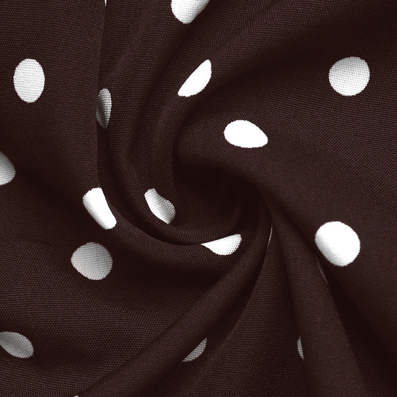 Margo & Main – polka dot bell sleeve mini dress, styled view, US women's sizes