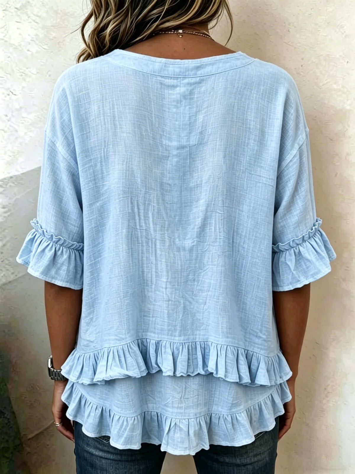 Harriet Romantic Ruffle V-Neck Blouse