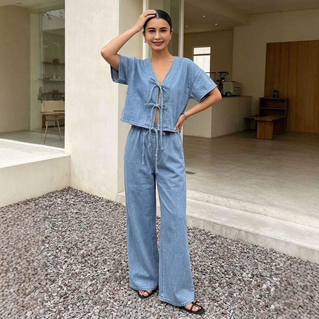 Maya Denim Two Piece Set