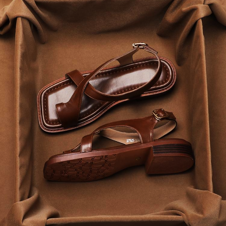 Susan Leather-Look Slingback Sandals