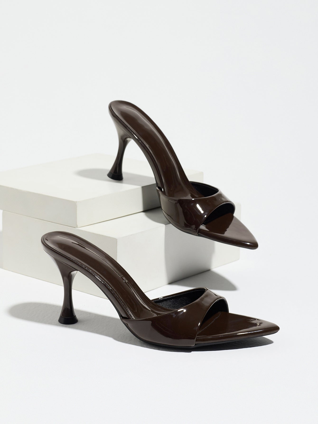 Women's Sculpted Patent Mule Heels