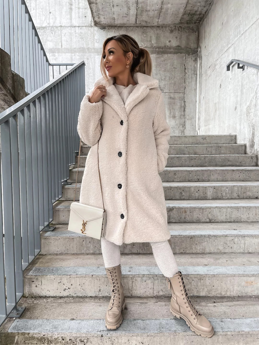 Alfreda Teddy Faux Fur Longline Coat