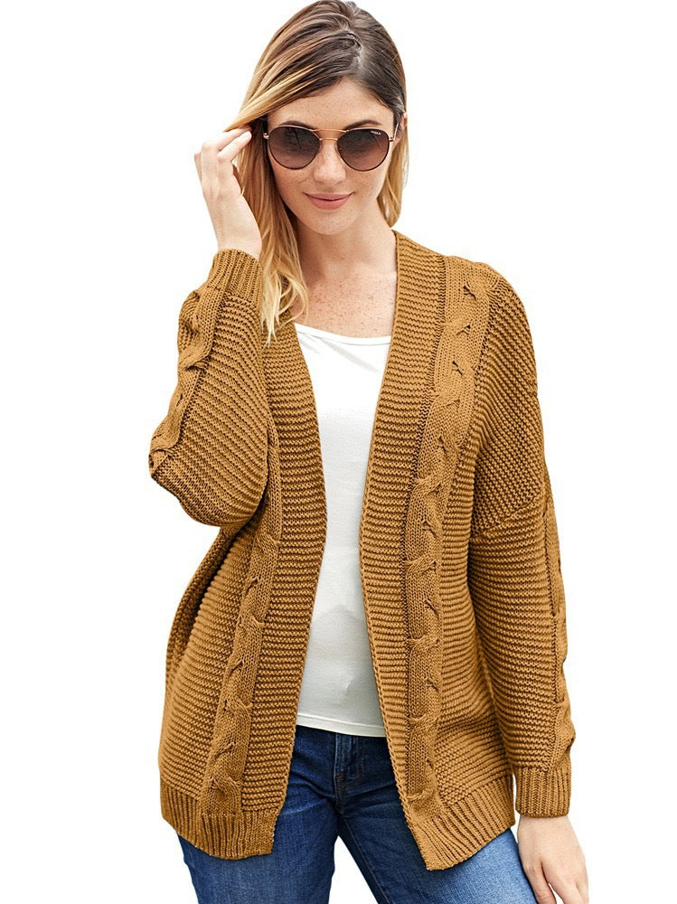Edith Oversized Cable Knit Open Cardigan