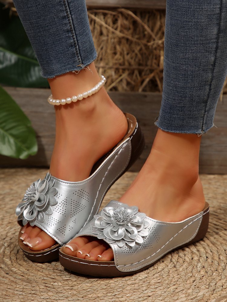 Autumn Floral Comfort Slide Sandals