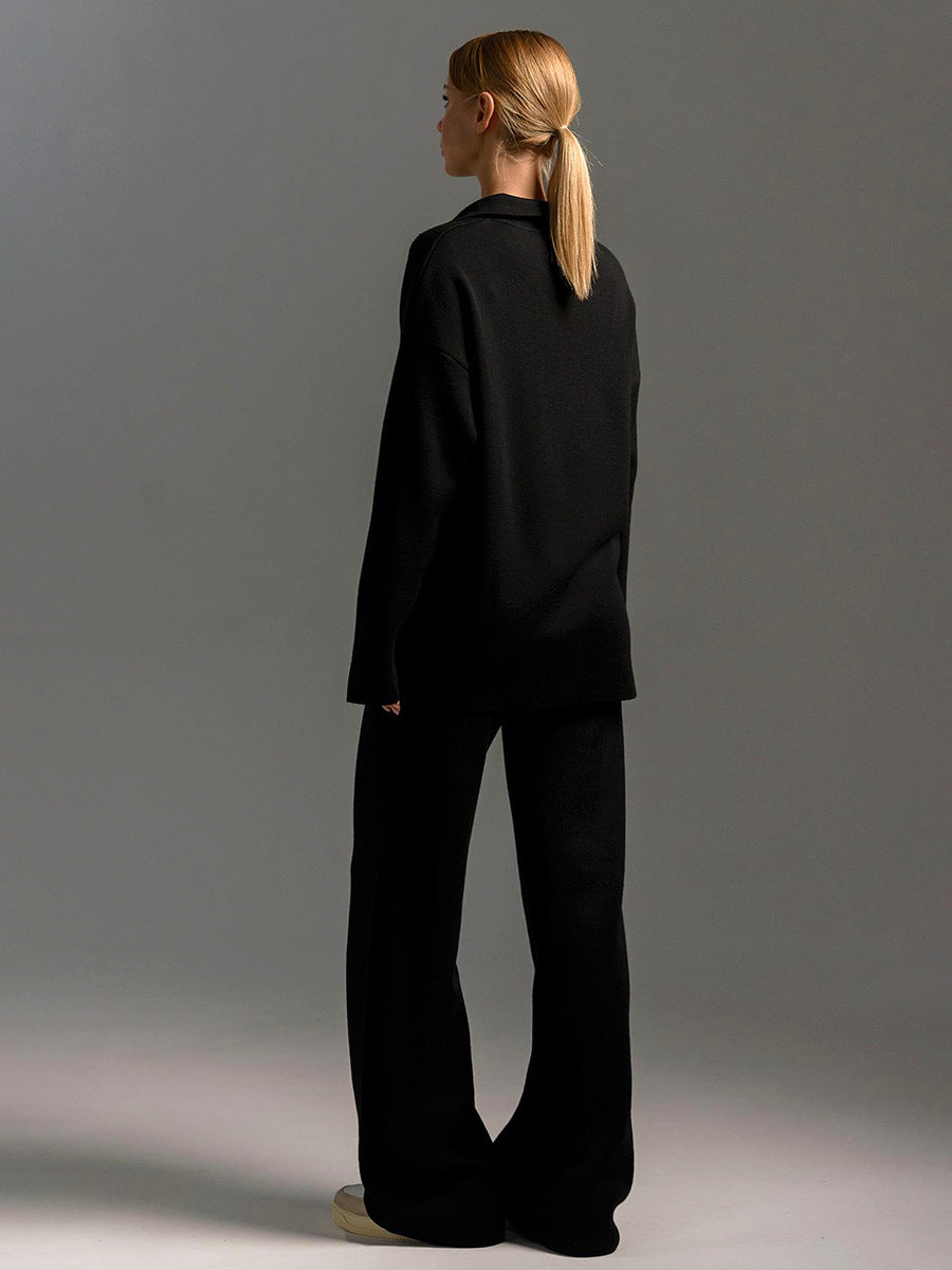Valborg Polo Collar Knit Sweater and Pants Set