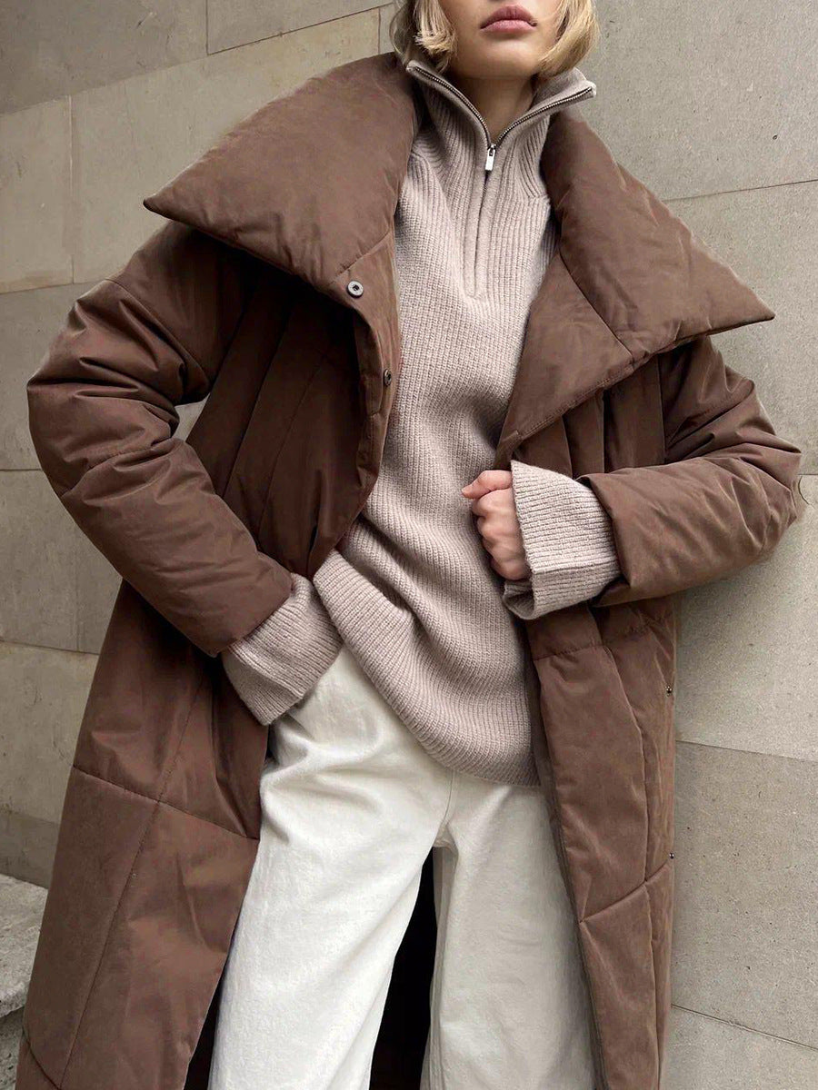 Tessaly Belted Shawl Collar Puffer Coat