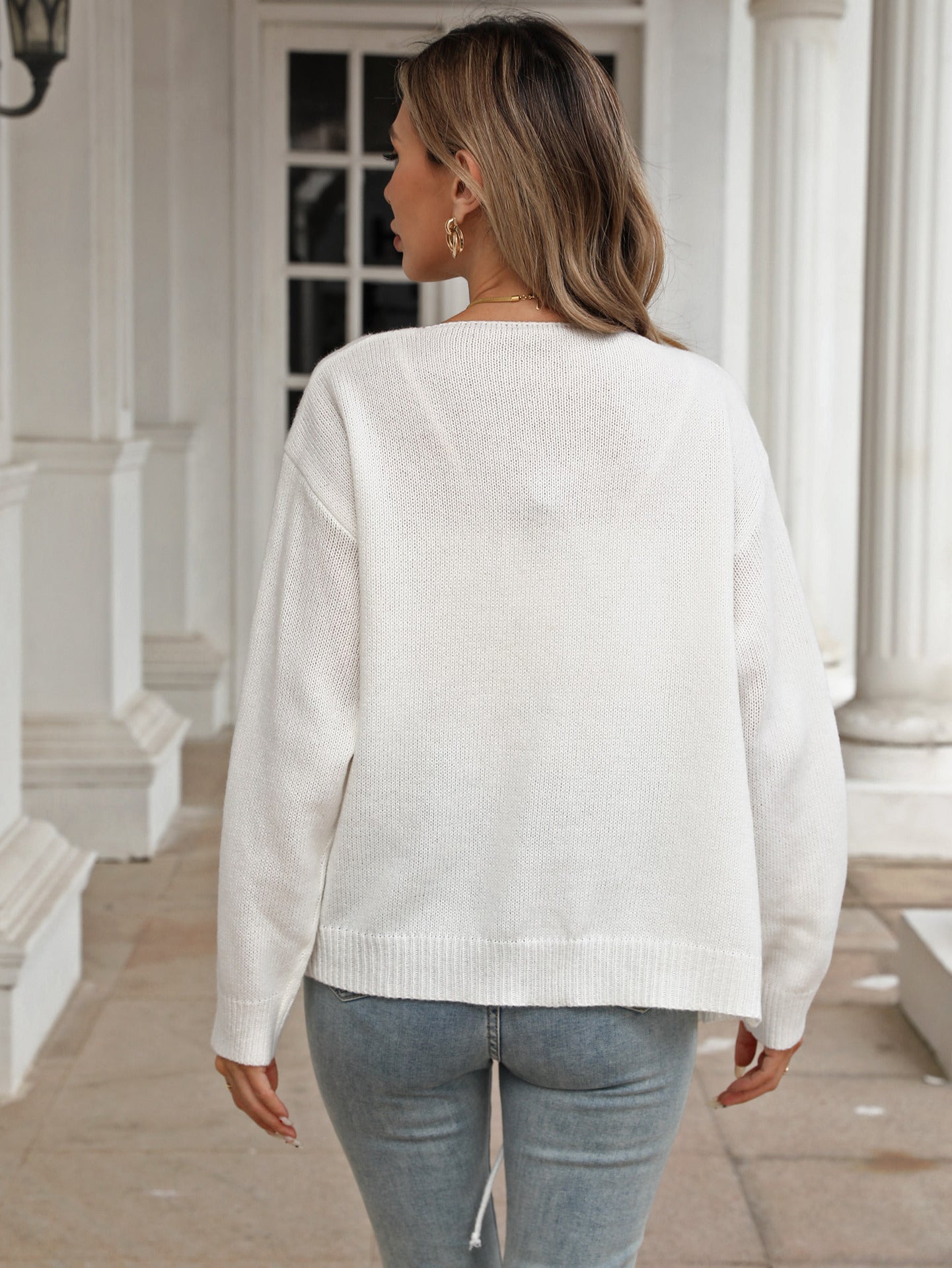Naia Deer Plush Tie-Front Cardigan