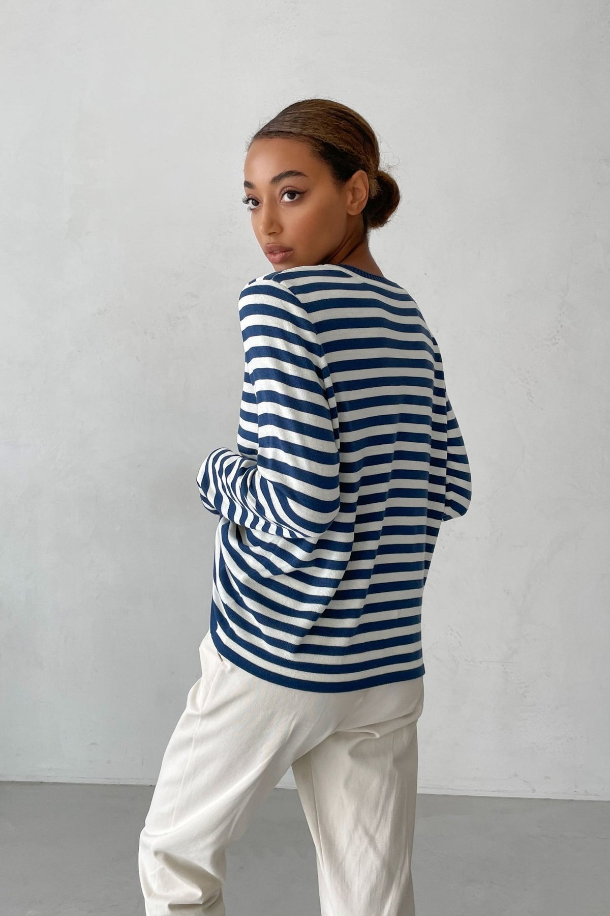 Harlow Striped Crew Neck Knit Sweater