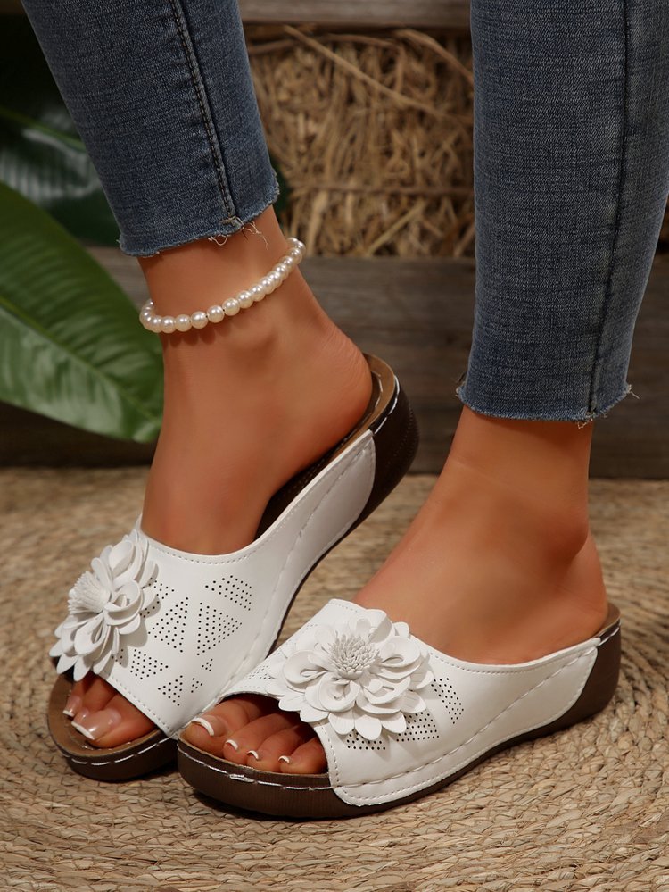 Autumn Floral Comfort Slide Sandals