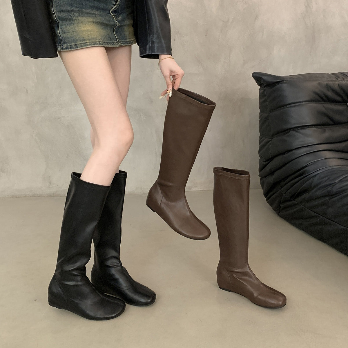 Blythe Stretch Flat Knee-High Boots