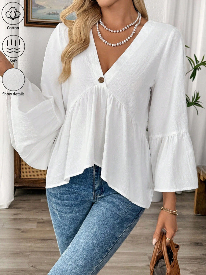 Faye Bohemian Flare Sleeve Blouse