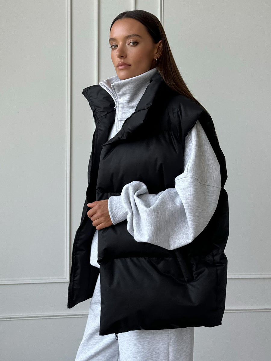 Pia Quilted Stand Collar Puffer Vest
