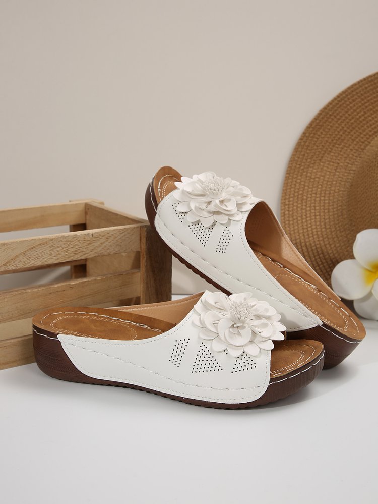 Autumn Floral Comfort Slide Sandals