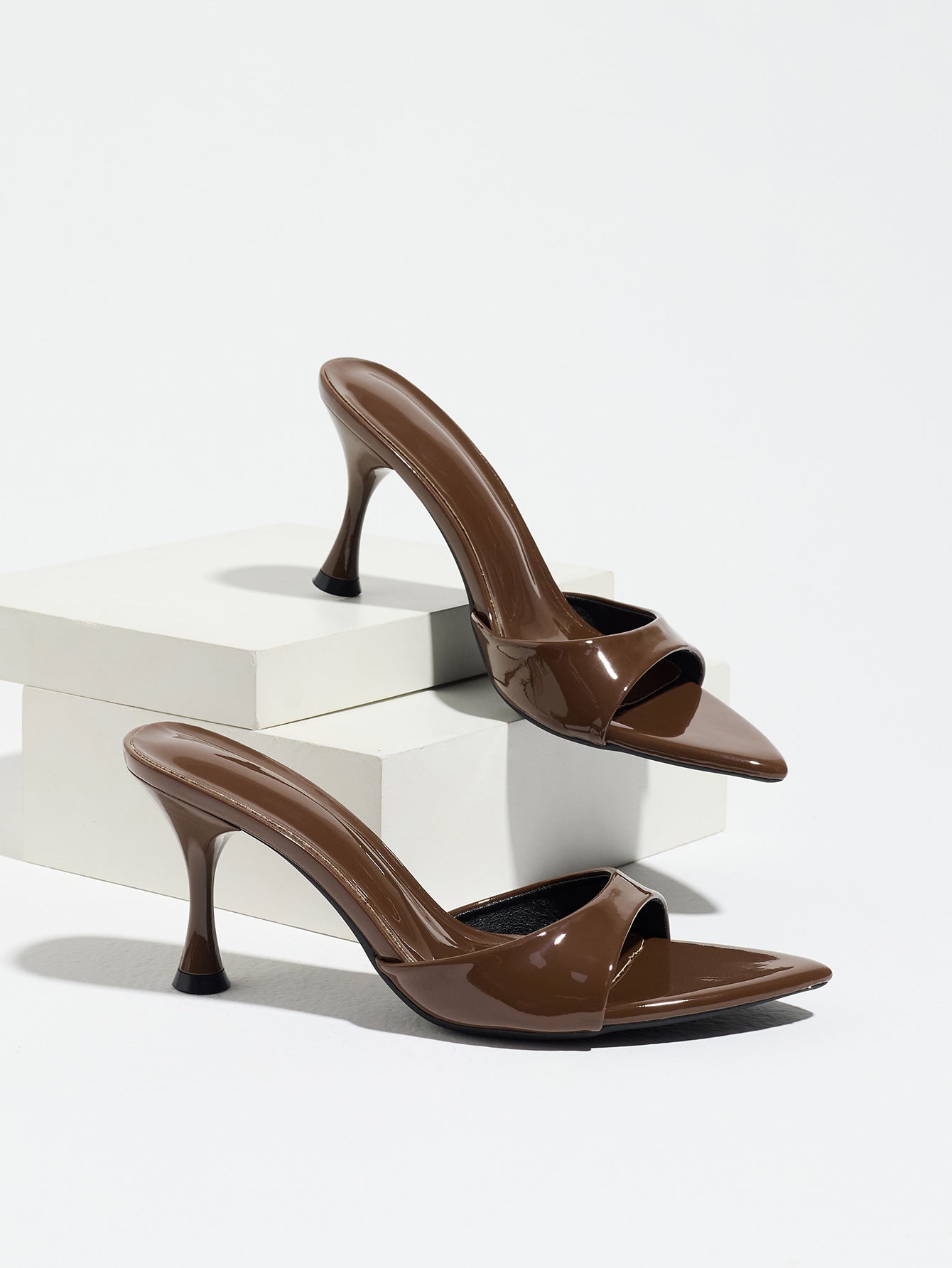 Women's Sculpted Patent Mule Heels