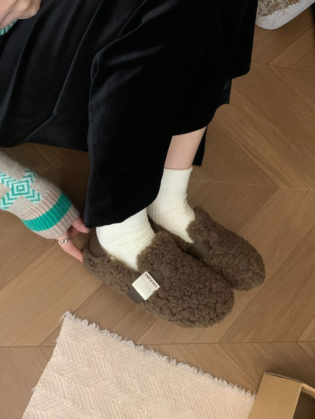 Olimpia Fleece-Lined Buckle Strap Loafers