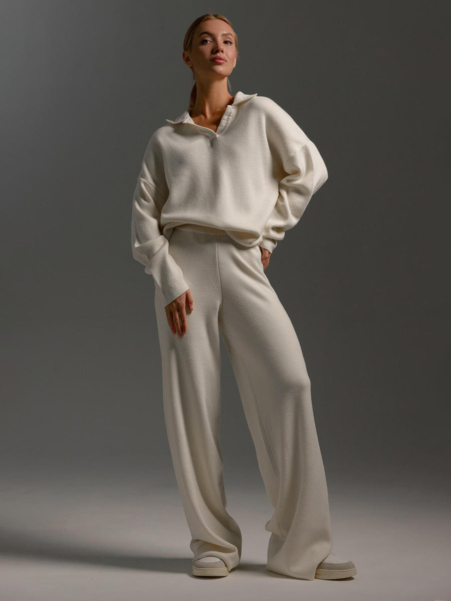 Valborg Polo Collar Knit Sweater and Pants Set