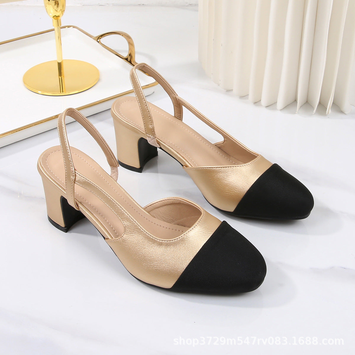 Lisette Cap-Toe Slingback Heels