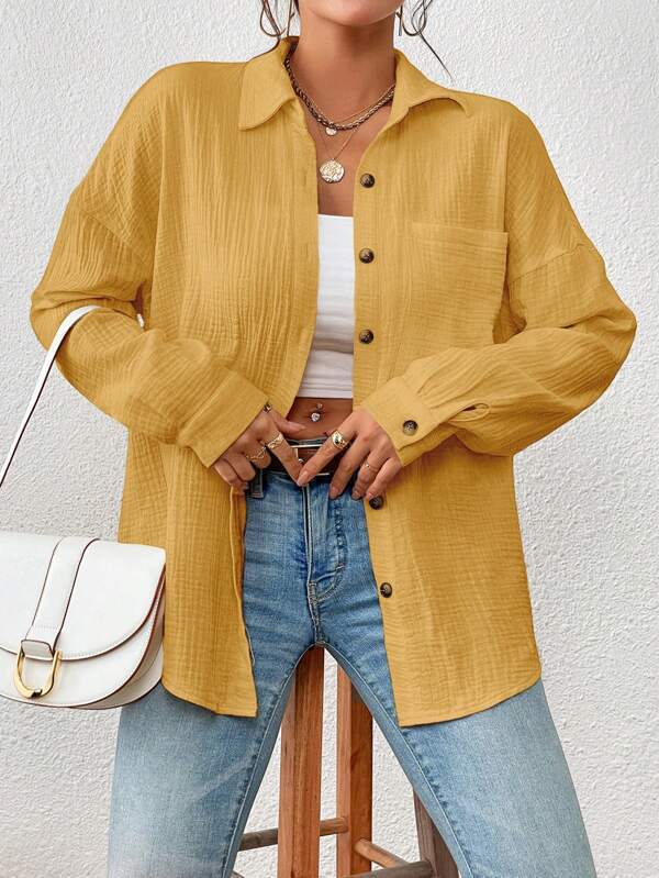 Mireya Lightweight Cotton Gauze Button-Up Shirt