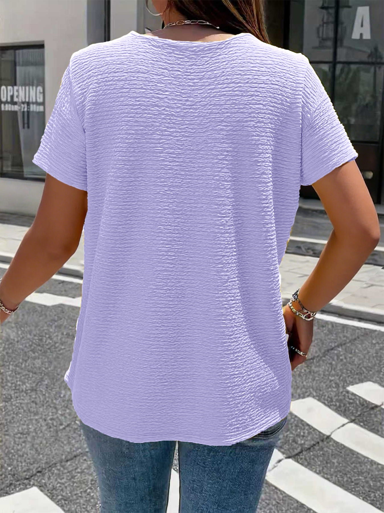 Etta Textured V-Neck Everyday Blouse